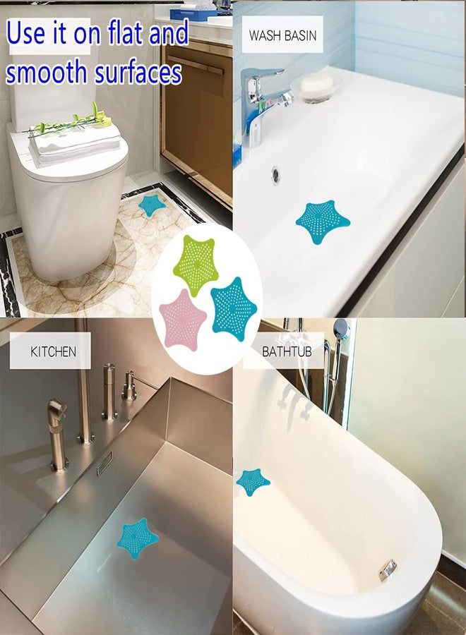 MALL Sky MALL Silicone Star Shaped Sink Filter Bathroom Hair Catcher, Drain Strainers Cover Trap Basin (Multi-Colour) (2) - Image 3